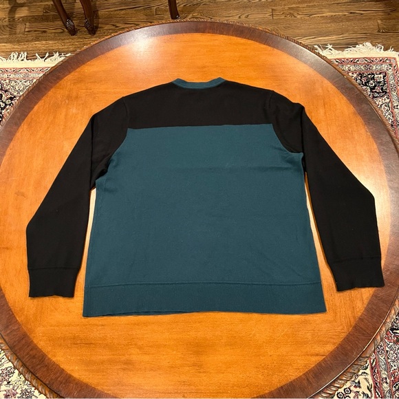 Theory Men’s Hilles Standard Fit Crewneck Cashmere Sweater XXL Green/Black - Picture 5 of 16